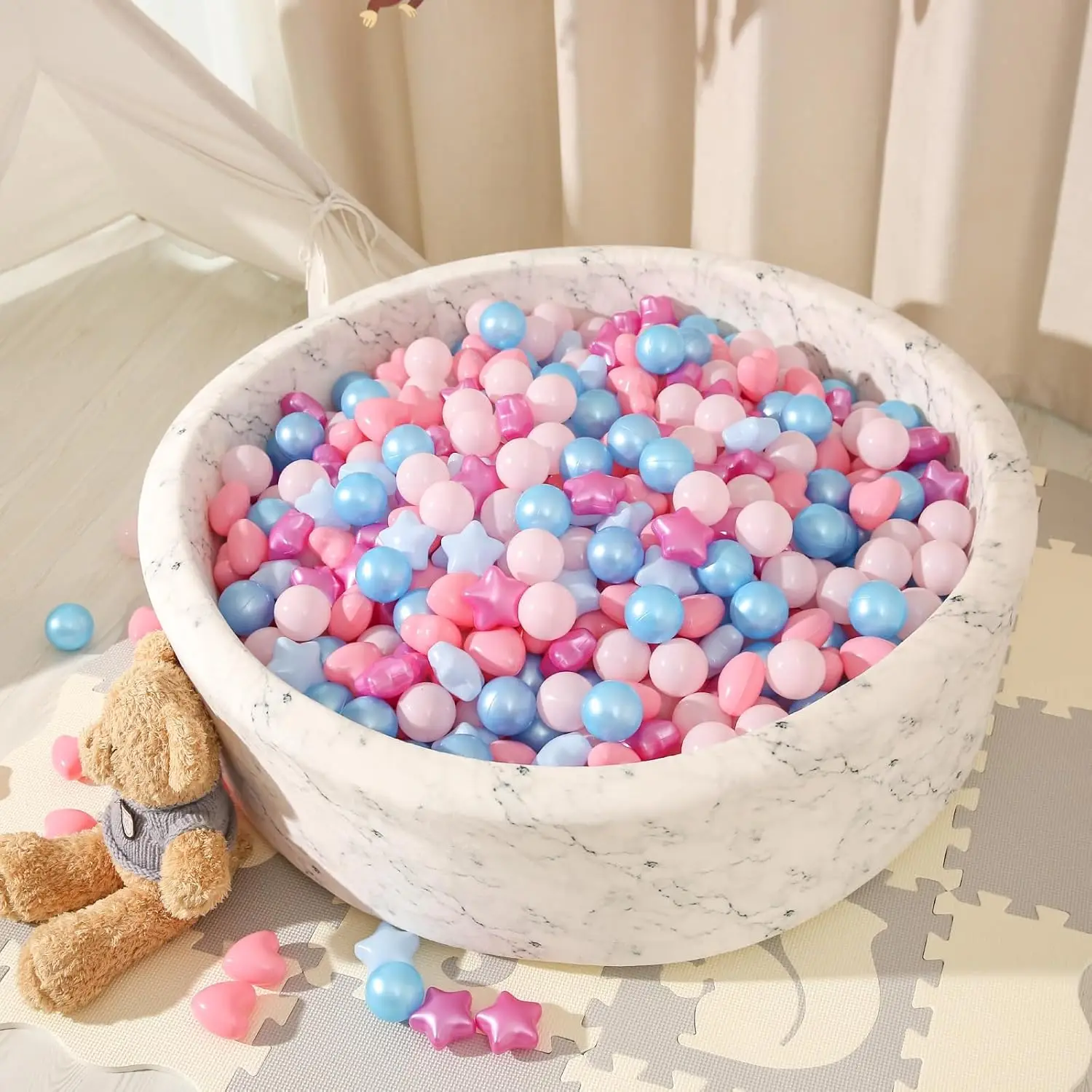 Estrela bola pit bolas para crianças-200 pçs ftalato livre bpa bolas de jogo à prova de esmagamento para jogar tenda piscina playhouse cercadinho par