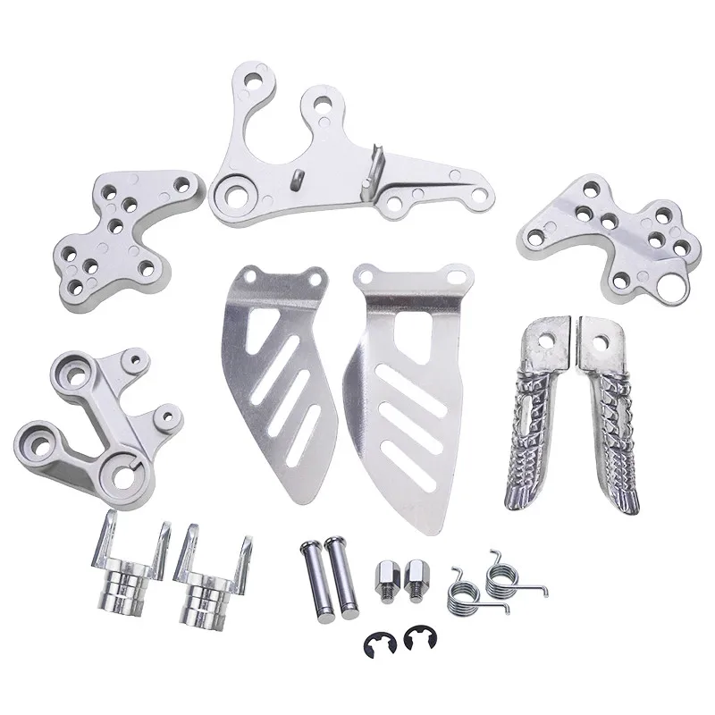 Motorcycle Front Driver Footrest Pedals Foot Pegs Bracket Set For  GSXR1000 GSX-R1000 2005-2014 2013 2012 2011 2010 2009