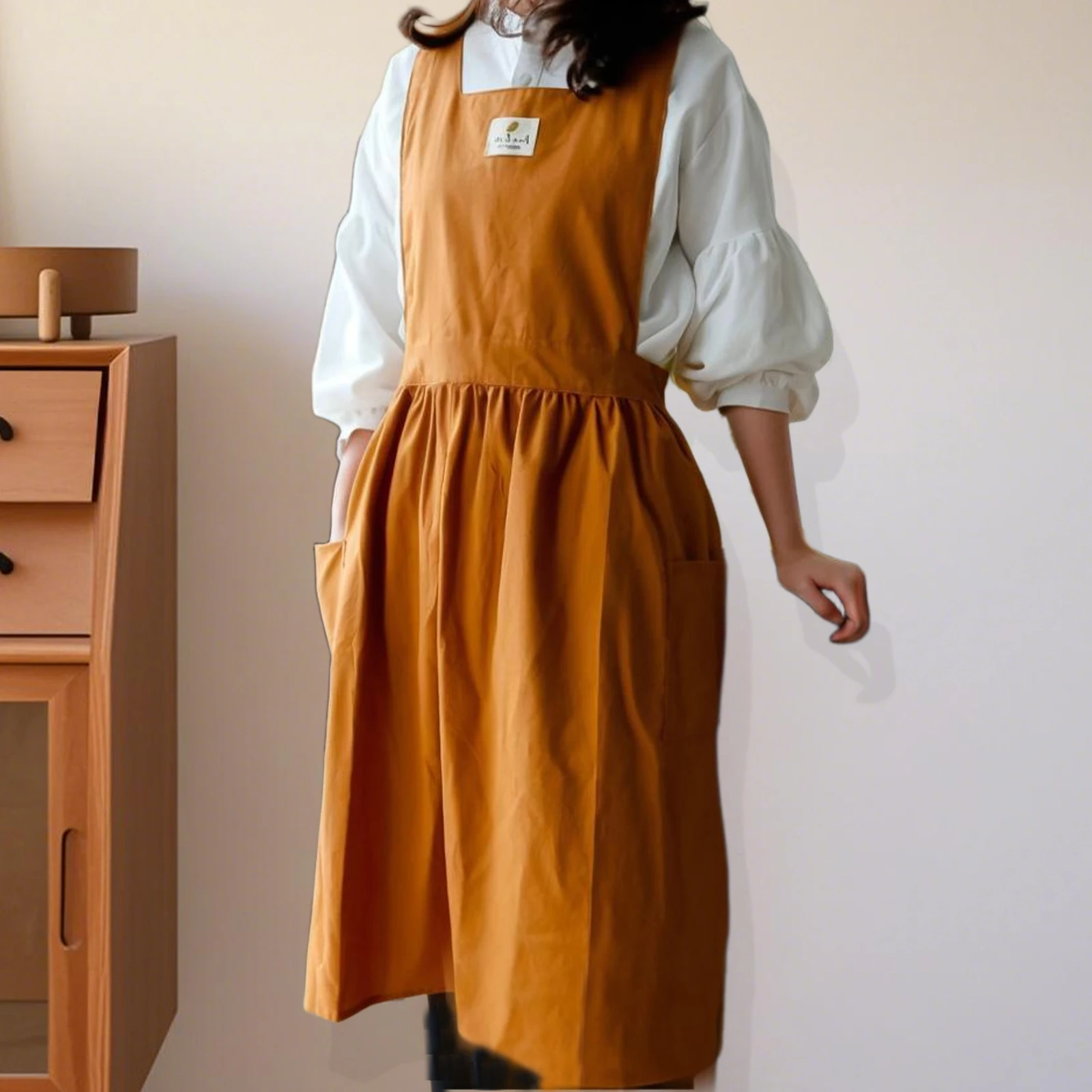 

1 pc Wide Shoulder Strap Waterproof Apron, No Tie Apron, Suitable for Nail Salons, Cafes, Home Kitchens and Restaurants