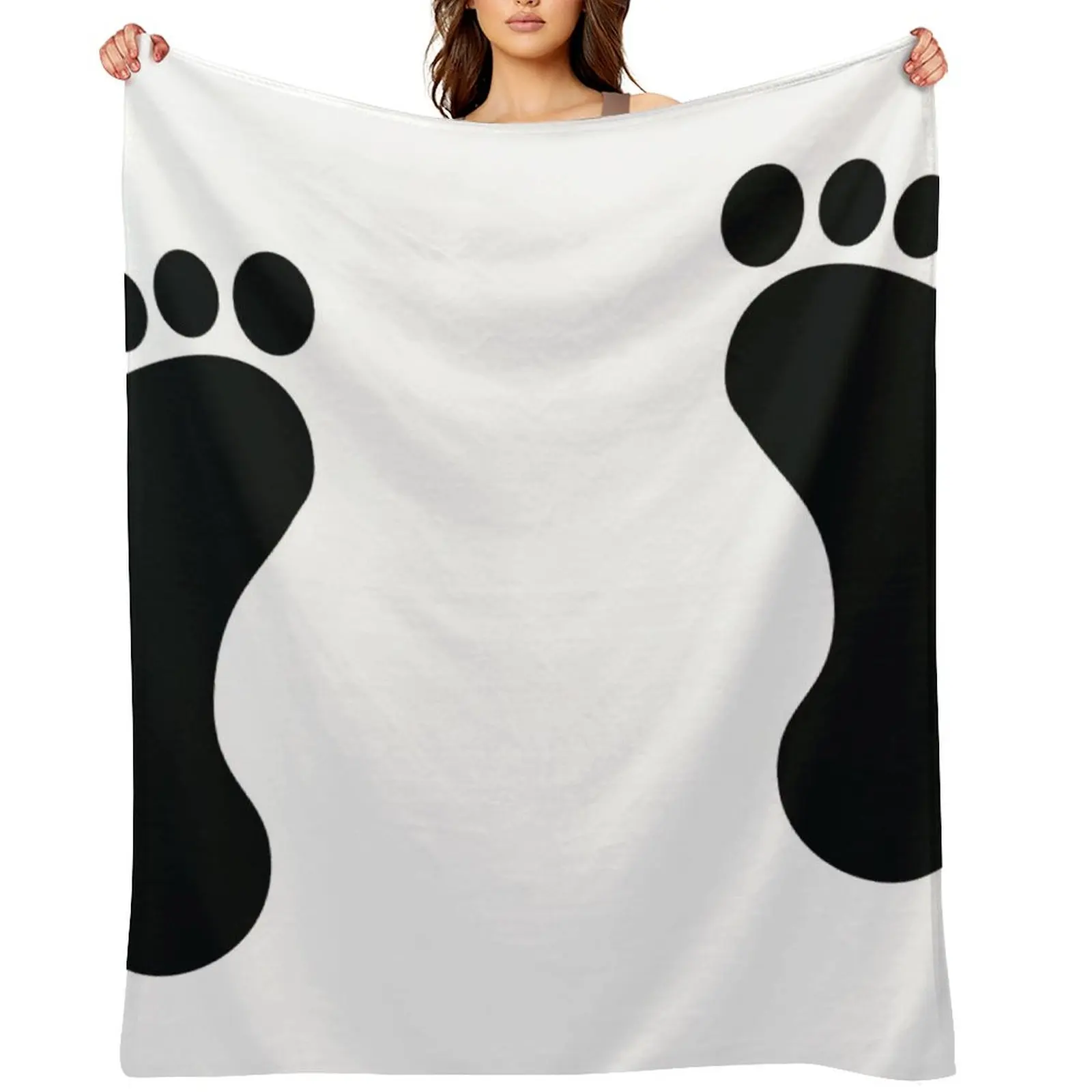 

Footprint Throw Blanket blankets ands Large Flannel Loose Blankets