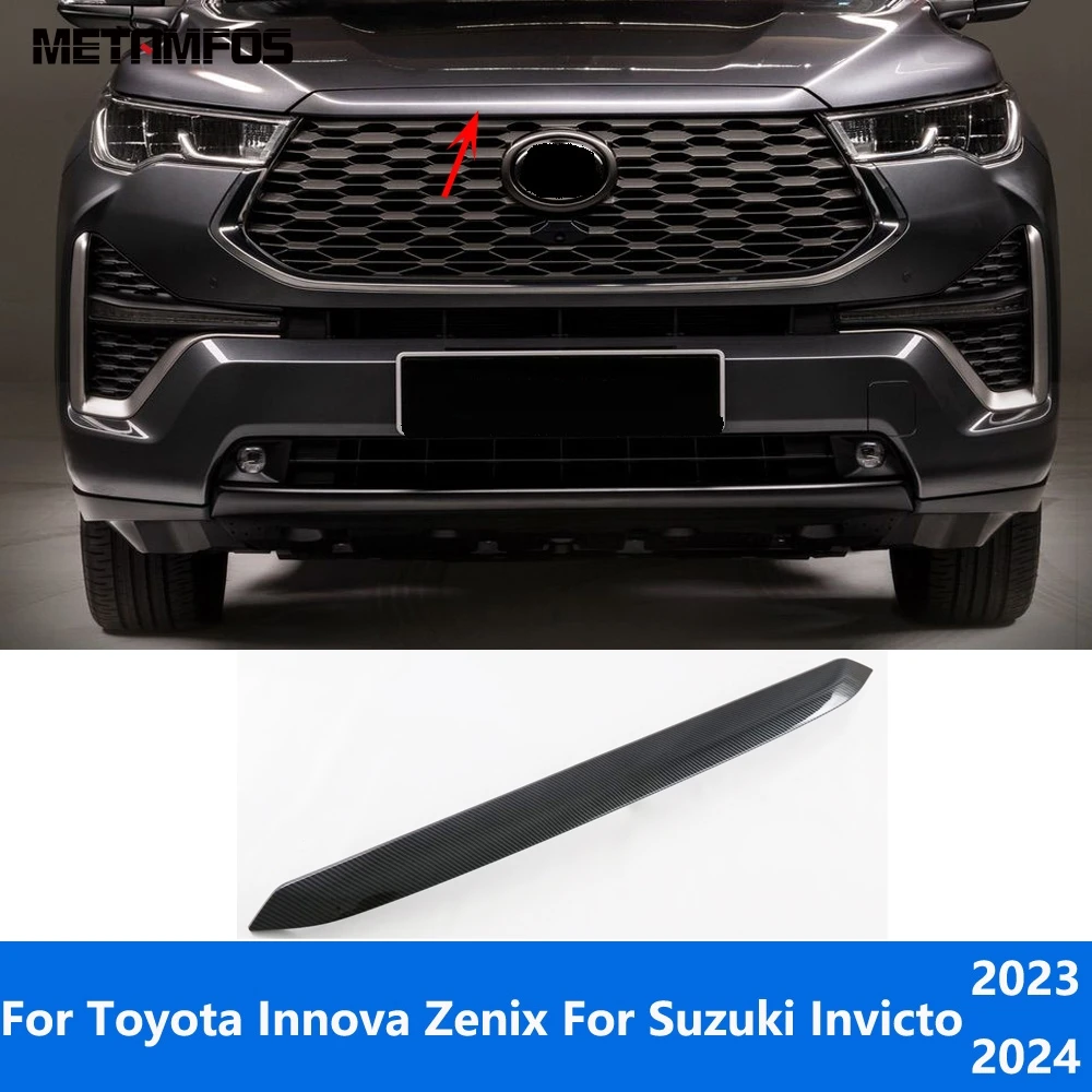 

For Toyota Innova Zenix For Suzuki Invicto 2023 2024 Carbon Fiber Front Engine Hood Bonnet Grille Lid Cover Trim Car Accessories