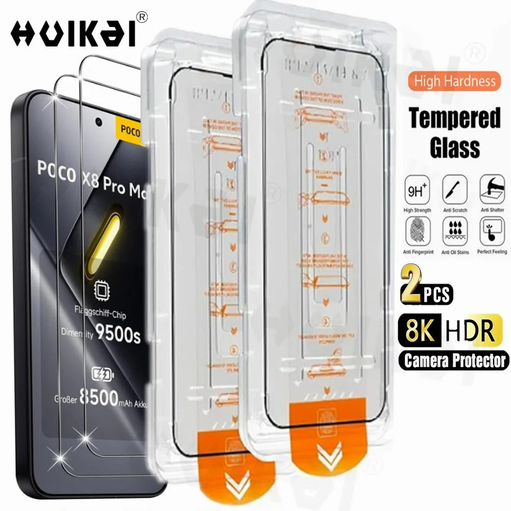 2 Pack For Xiaomi Poco X8 Pro Max 5G Tempered Glass Screen P