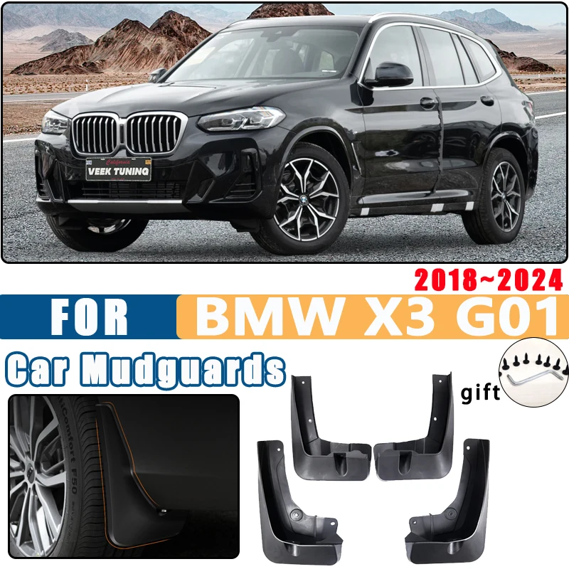 

4X Car Mudguard Mudflaps For BMW X3 G01 2018~2023 2024 Fender Mud Flap Splash Front Wheel Auto Parts Guards Cover Accessories