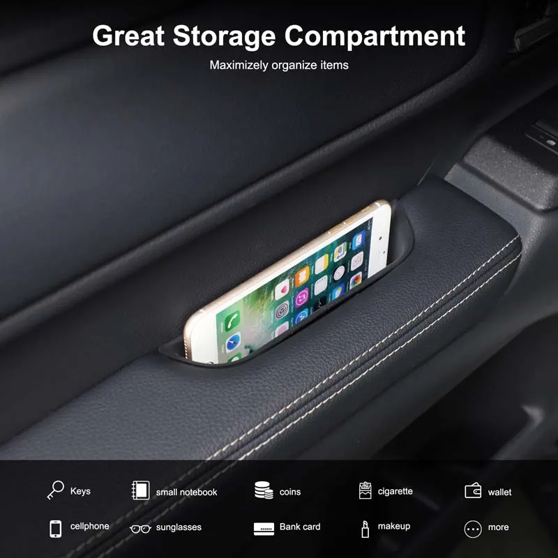 

Silicone Black For Toyota Land Cruiser Prado 250 LC250 2024+ Car Door Handle Storage Box Cell Phone Tray Interior Accessories