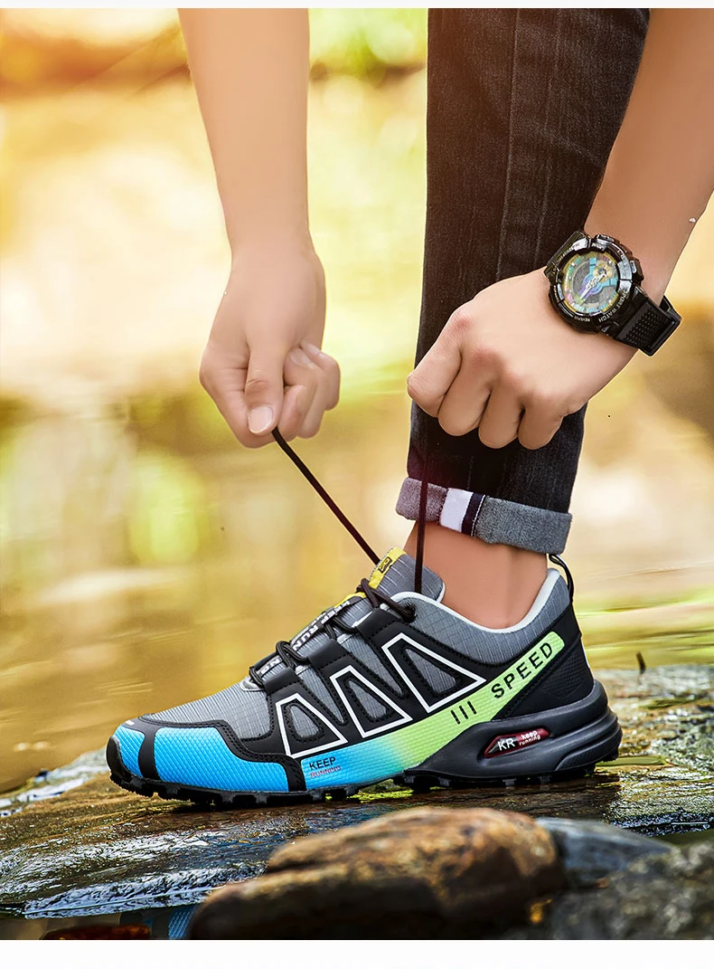 Wasserdichte Wanderschuhe für Herren, Outdoor-Trainer, Schnür-Kletterschuhe, Damen-Trekking-Sneaker, rutschfeste taktische Sneaker für die Jagd – Detail 3