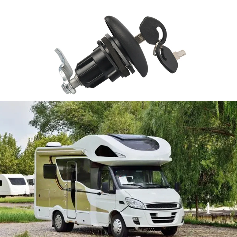 

Black Hatch Door Lock For RV Trailer Caravan Motorhome 38mm Door Frame Thickness