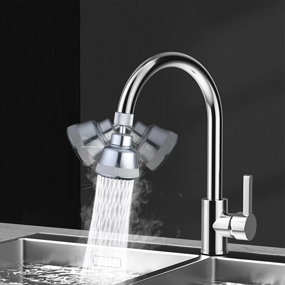 360 Swivel Faucet Aerator ABS Construction Dual Aqua-blade Spray Easy Installation Jet Spray Soft Bubble Stream
