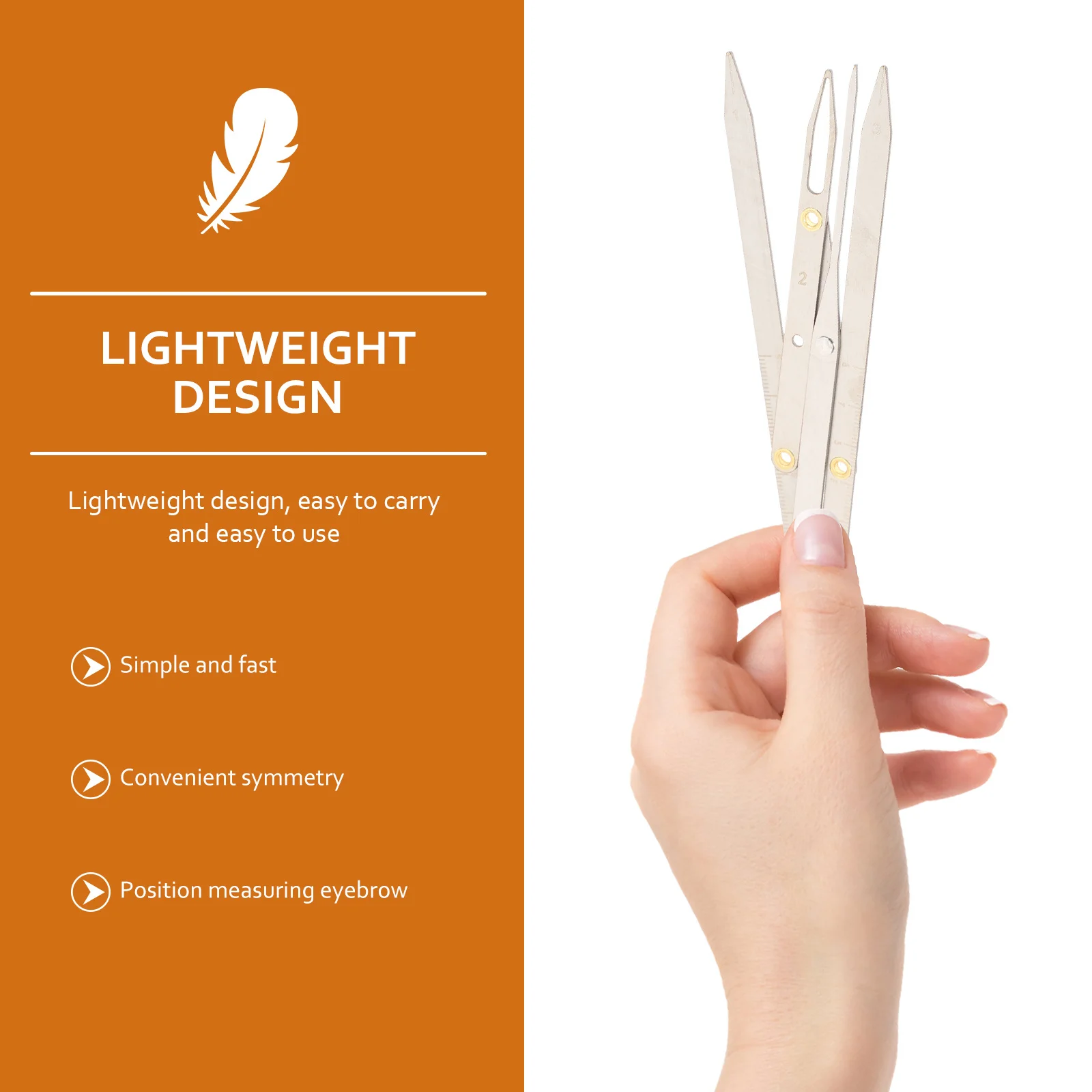 

1Pcs Sliding Stainless Steel Eyebrow Ruler Adjustable Measuring Tool Golden Ratio Eyebrow Drawing Positioning Tool