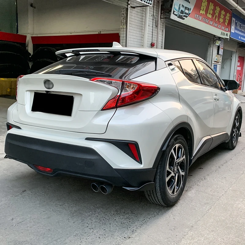 For Toyota CHR 2018-2023 Car Exterior Decoration Rear Bumper Splitters Aprons Corner Spat Lip Wrap Diffuser Trunk Wrap Angle ABS