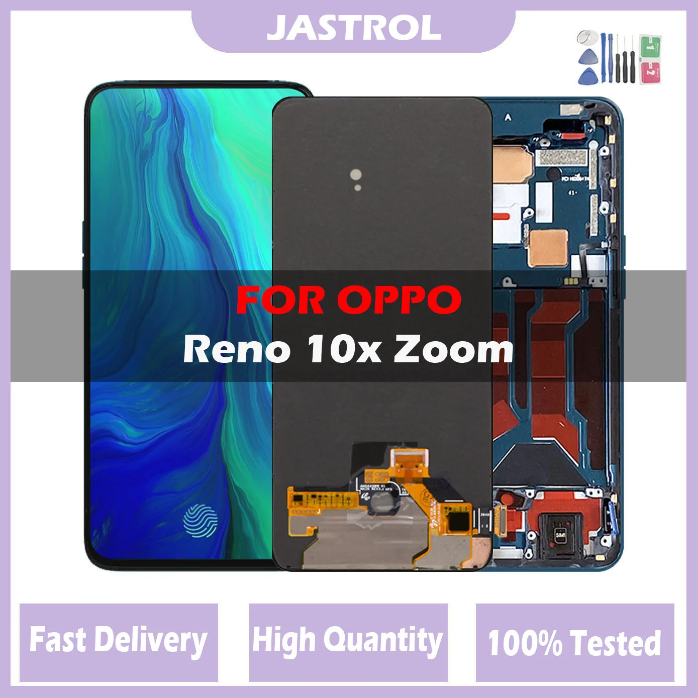 

Original NEW LCD For OPPO Reno 10x Zoom PCCM00 CPH1919 LCD Display Touch Screen For Reno10X Zoom Digitizer Assembly With Frame