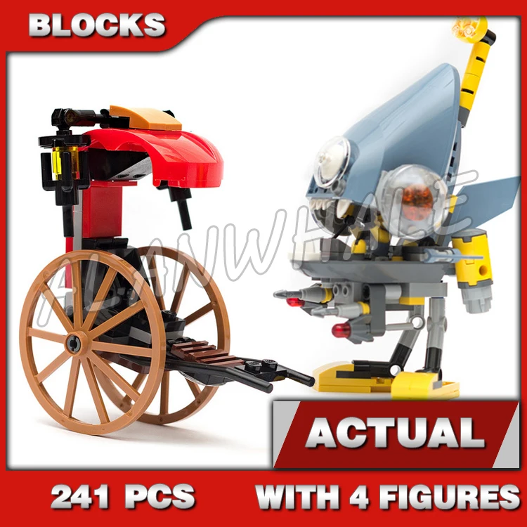 Bloques de construcción de piraña Attack para niños, para armar juguete de ladrillos, serie Mech Rickshaw, Shark Army Thug, código 241, Compatible con 10797, piezas