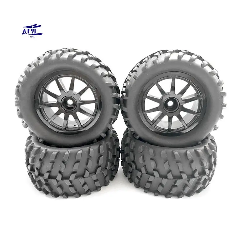 

AF91-4Pcs 82Mm Rubber Wheel Tire 12Mm Hex For MJX H16 16207 16208 16209 HBX 16889 SG1601 SCY 16101 1/16 RC Car Upgrade Parts