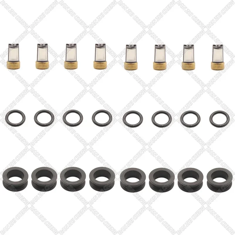 

8set For Toyota Tercel 1.5 Paseo 1995-1999 23209-11110 23250-11110 Fuel Injector Service Repair Kit Filters Orings Seal Grommets