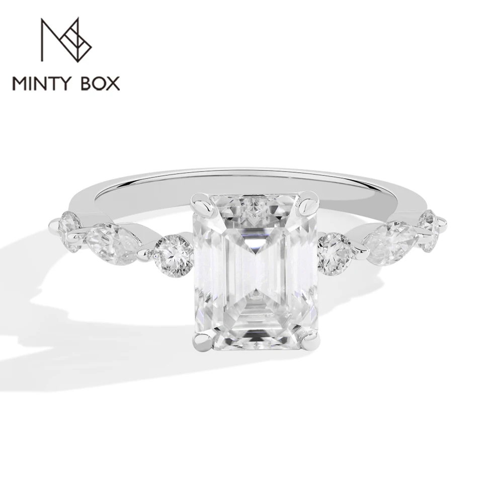 

MINTYBOX 3.0ct S925 Silver Lab Moissanite Engagement Ring for Women Diamond Stackable Rings Luxury Wedding Fine Jewelry