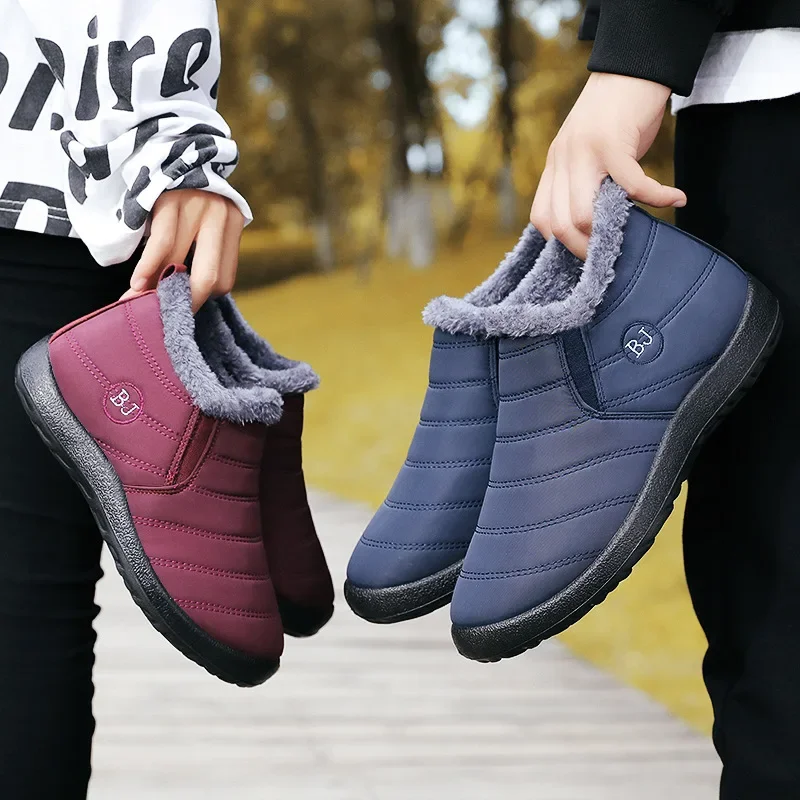 

Cotton boots winter new foreign trade cotton shoes plus velvet to keep warm couples casual snow boots