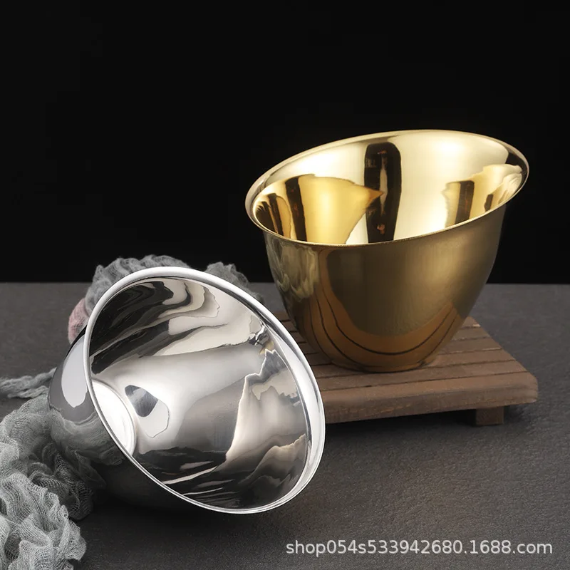 Stainless steel bucket, golden lettuce bucket, salad bowl, seasoning bowl, hot pot restaurant tableware.