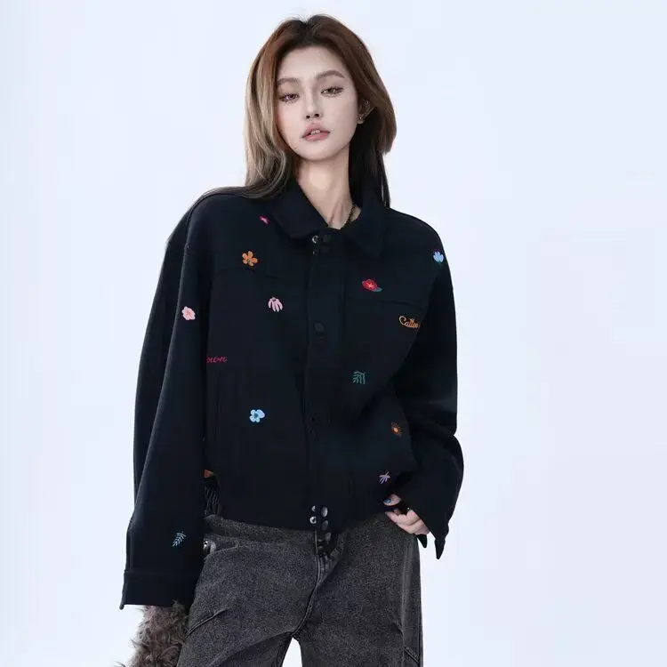 

Casual Spring Autumn Men's Jaet Loose Fit High Street Trend Harajuku Korean Sle Polyester Fabric Long Sve Outerwear