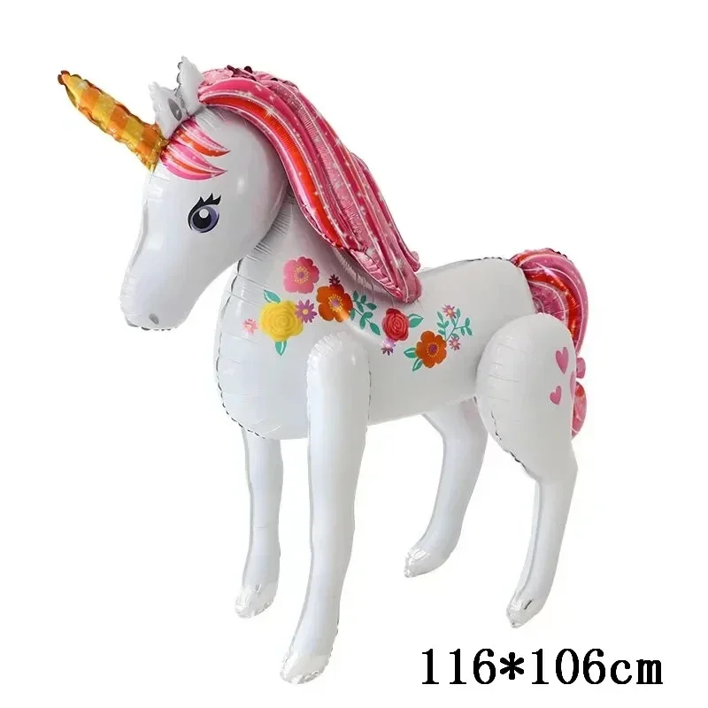 Unicorn Balloon birthday decoration Cartoon Animal Aluminum Foil Balloon Children's Birthday Party Wedding Stage Horse Balloon