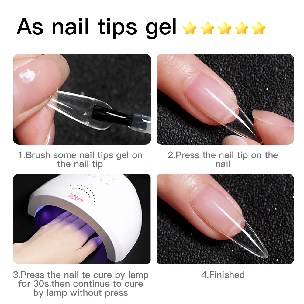 Als 15Ml Nagel Tips Lijm Gel Voor Valsen Nagel Tips Snelle Extensie 3 In 1 Functie Nagels Kunst Transparante Gel Polish Weken Van Uv-Gel