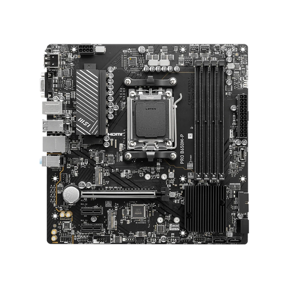 MSI PRO B650M-P Motherboard Supports Socket AM5 Ryzen 5 7600X Ryzen 7 7800X3D CPU,AMD B650 chipset, 4x DDR5,PCIe 4.0,2xM.2,ATX.