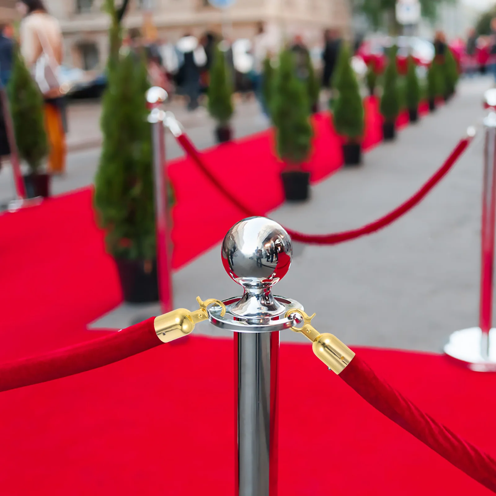 

2Pcs Rope End Hook Caps Stanchion Barrier Accessories Zinc Alloy Crowd Control Posts Queue Rope Support Holder