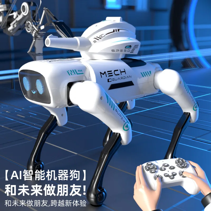 Yingjia 18013 Perro robótico inteligente RC, modelo biónico con control de voz, juguete eléctrico interactivo para niños, mudanzas y ladridos realistas