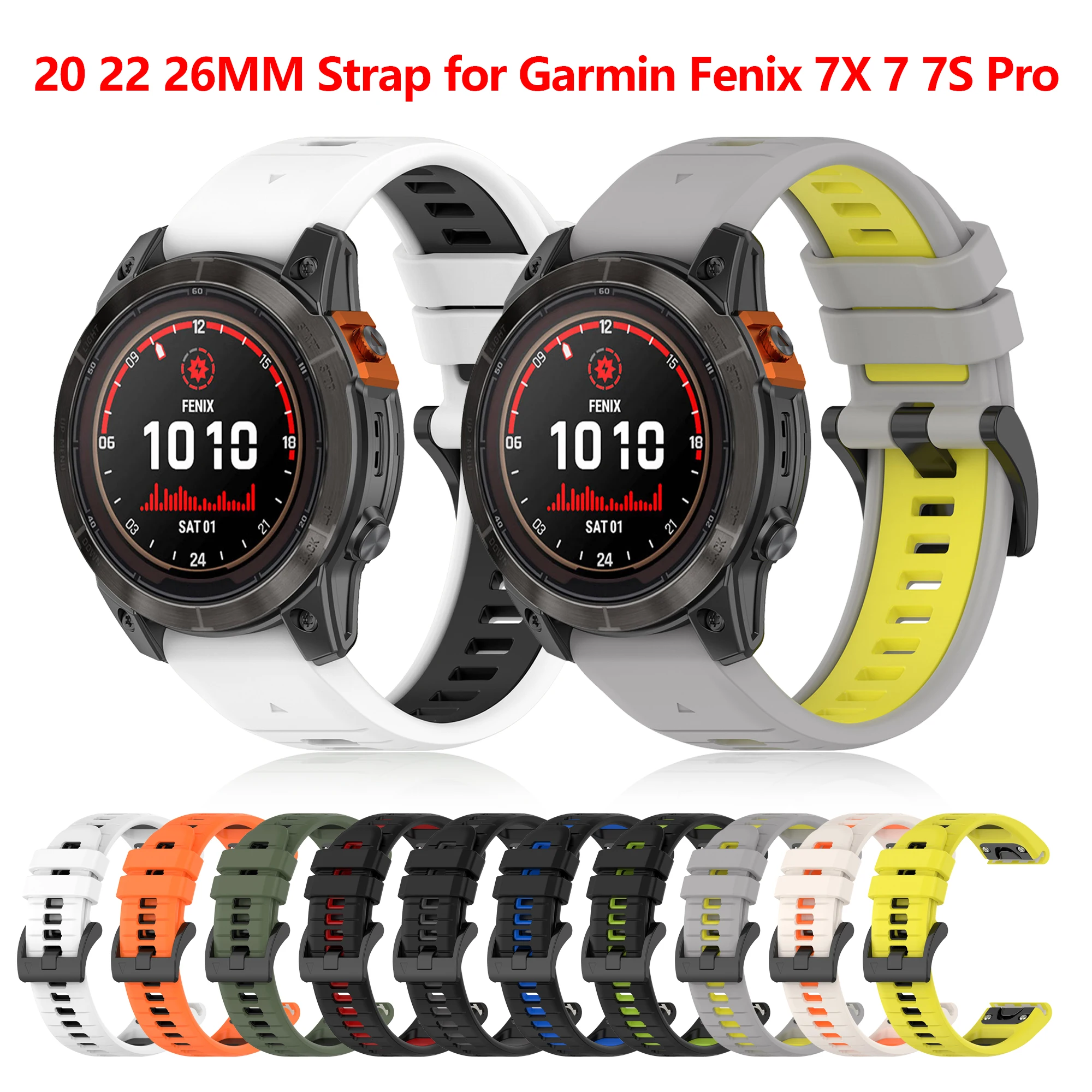 QuikFit 20 22 26mm strap for Garmin Fenix 7X 7 7S Pro 6X 6 6S 5X 5S plus 3HR MK1 MK2 945 965 Epix Gen2 S70 Smartwatch Bracelet