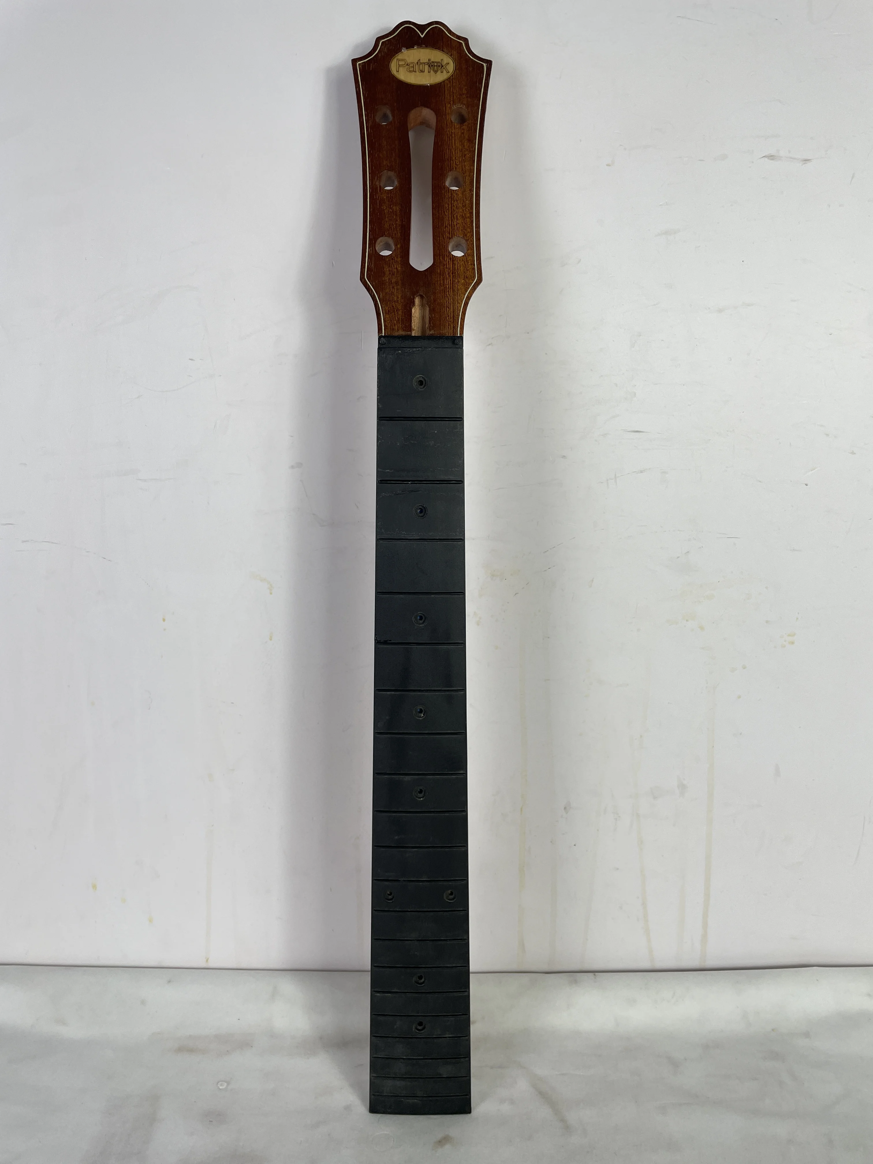 High Quality Acoustic Guitar Neck, Mahogany Veneer, Rosewood Fingerboard, Suitable for folk Guitar Body, Semi-circular Back