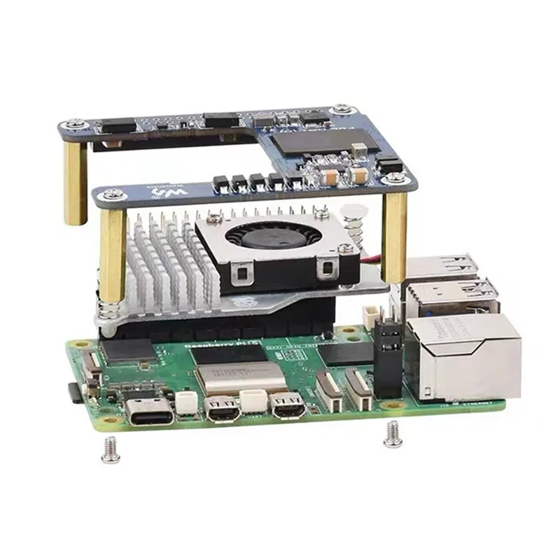 Waveshare для Raspberry Pi 5/CM5 Poe HAT Power Over Ethernet HAT (H) 5 В 5A Поддержка 802.3Af/At с чехлом для RPI 5/CM5