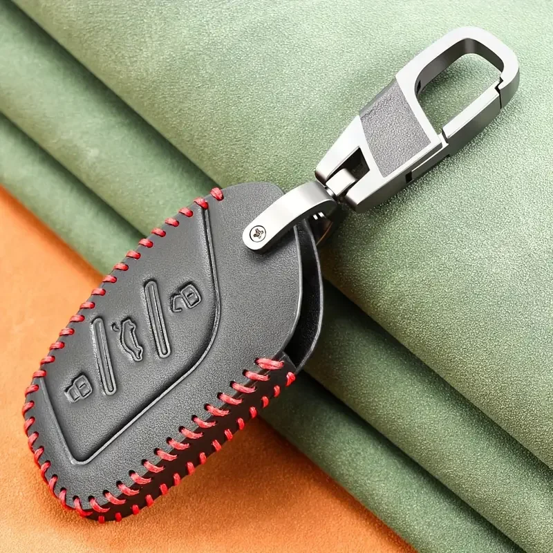 

Стильный мужской чехол для ключей из искусственной кожи с цепочкой — совместим с моделями MG4, MG5, MG6, ZS EV, HS, EHS, ZX GT и Roewe