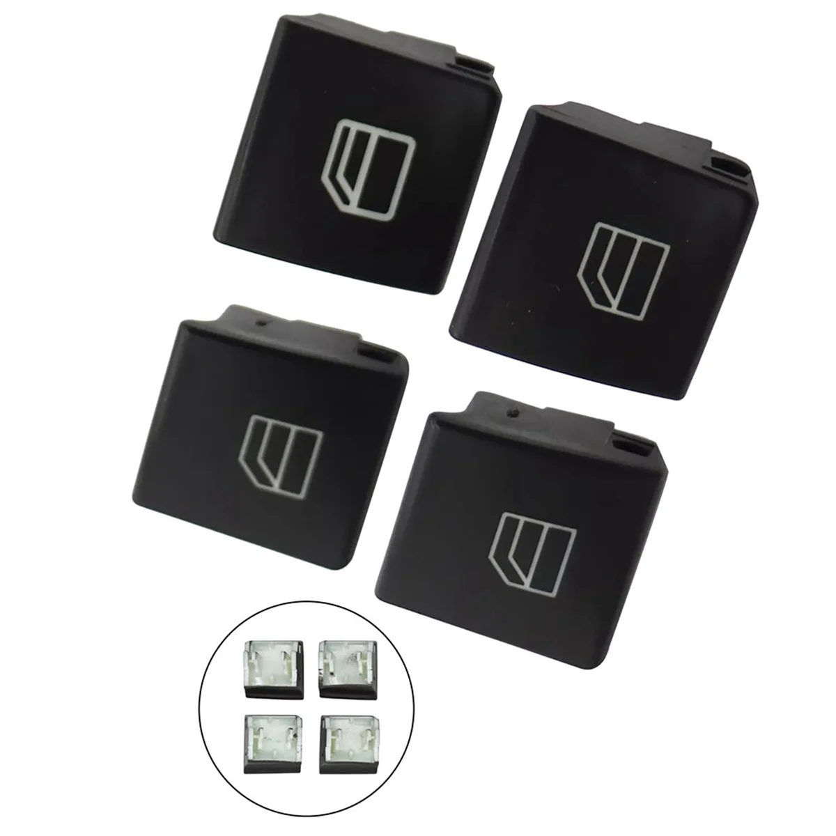 4Pcs Driver Window Switch Button Cover Cap 2049055402 A2049055402 for Mercedes-Benz E-Klasse W212 09-16