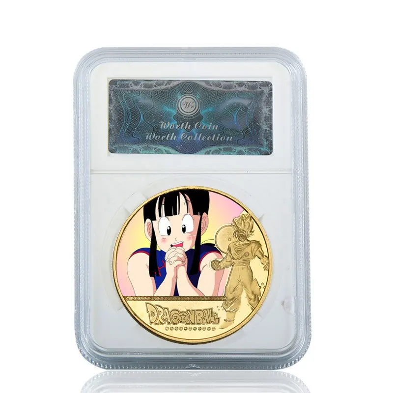 كارتون التنين الكرة الأحرف الذهب تذكارية عملة معدنية مستديرة بطاقة شارة سلسلة لعبة جمع عملة المشجعين الإبداعية هدية