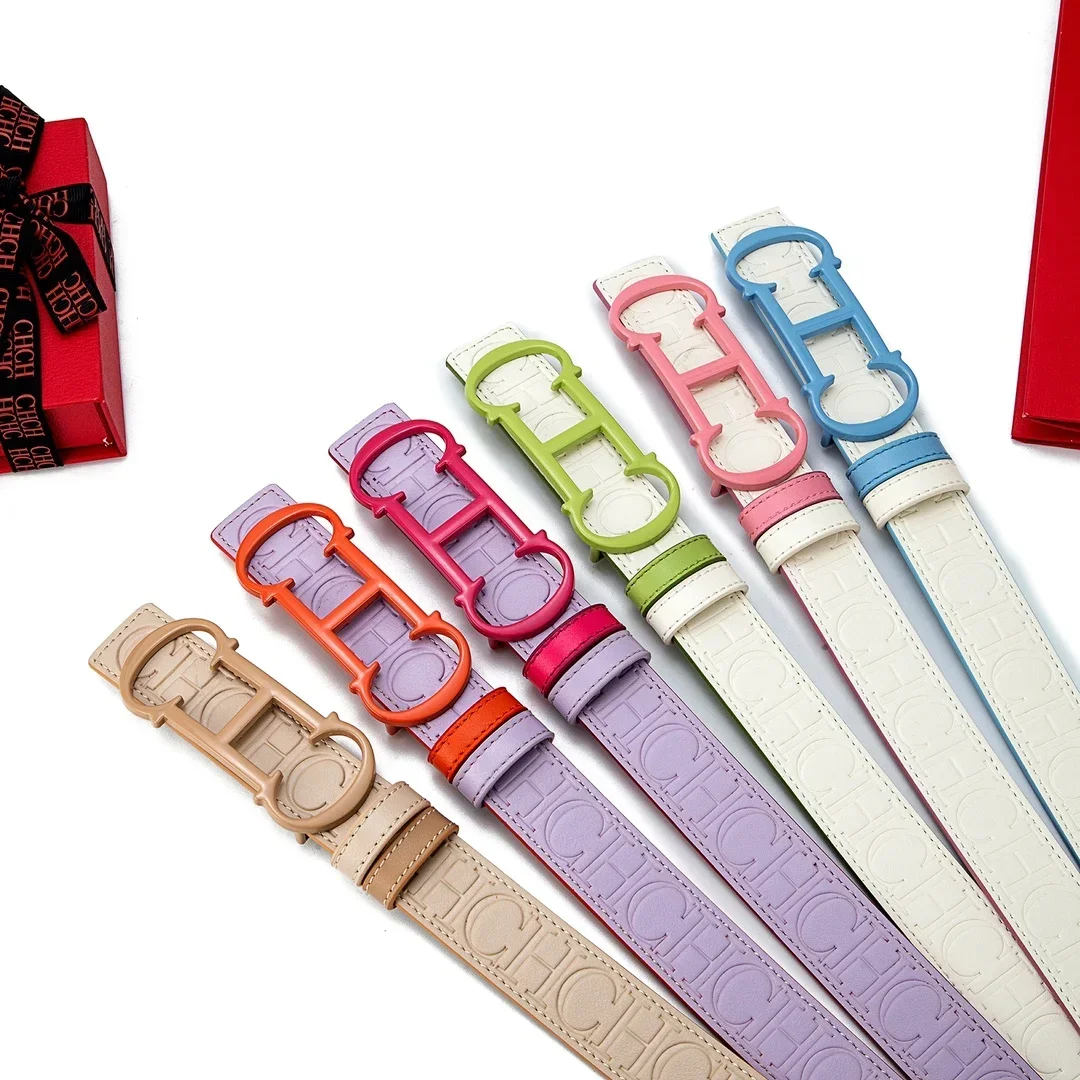 A Gift Box Packaging Pu Material Double-sided Usable Belt Suitable For Women's Daily Matching Use