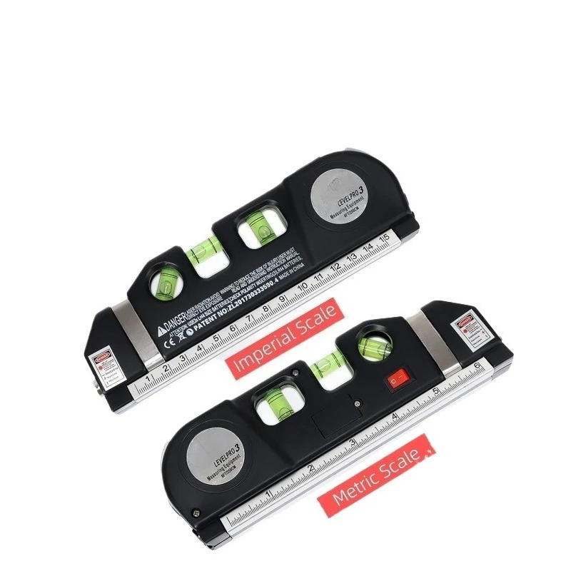 Multifunktionales Haushalts-Infrarot-Dekorations-Laser-Nivelliergerät mit Kreuzlinien, rechtwinklig, hochpräzises Maßband