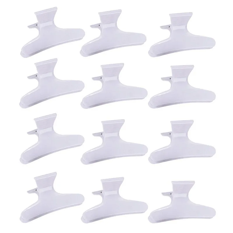 

Hair Clips White Butterfly 12 Pack For Sectioning - Professional Styling Clips for Hair Salon Quality Plastic Butterfly Clips