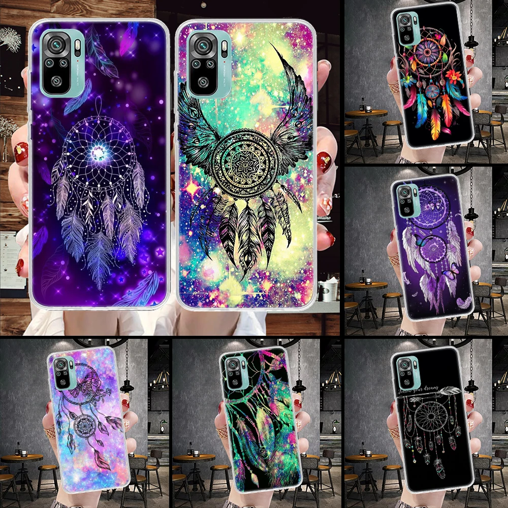 Retro Feather Dreamcatcher Soft Phone Case For Xiaomi Redmi 9A 9C 9T 10A 10C 12 12C 10 9 10X 8A 8 7A 7 6A 6 Pro K40 K20 K30 Cove