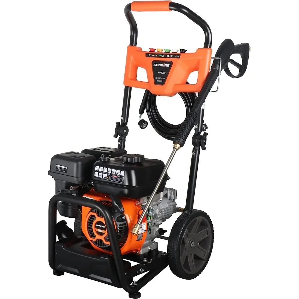 

GPW3200 Gas Powered Foldable Pressure Washer 3200 PSI and 2.5 GPM, Soap Tank and Five Nozzle Set | Compact & Foldable