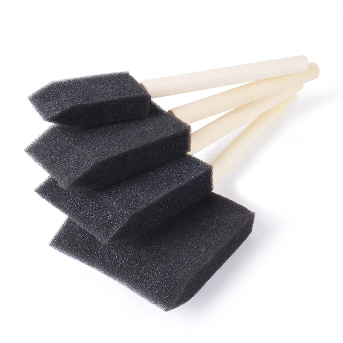 

Sponge Brush Set Paint Kids Painting Tools Wooden Handle Black Sponges