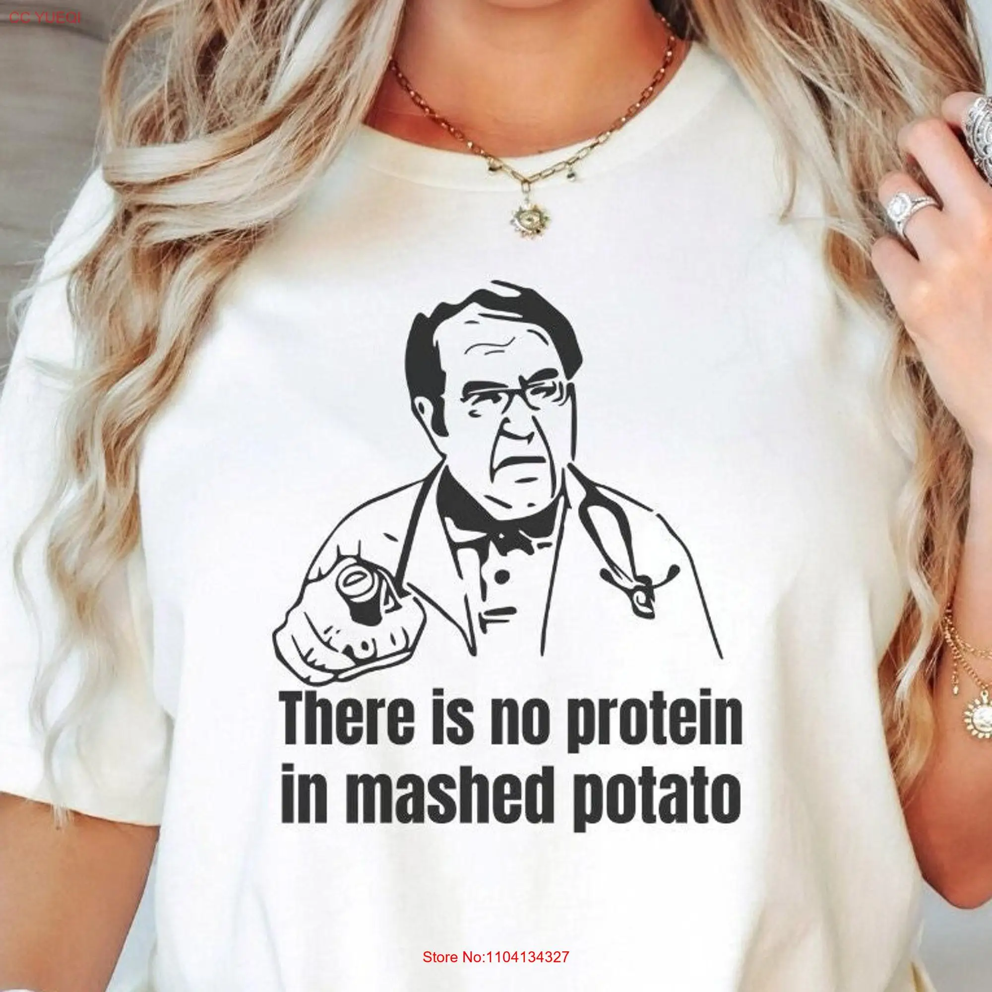 Dr Now T Shirt Nowzaradan 600 Pound Funny My 600lb No Protein In Mashed Potato long or short sleeves