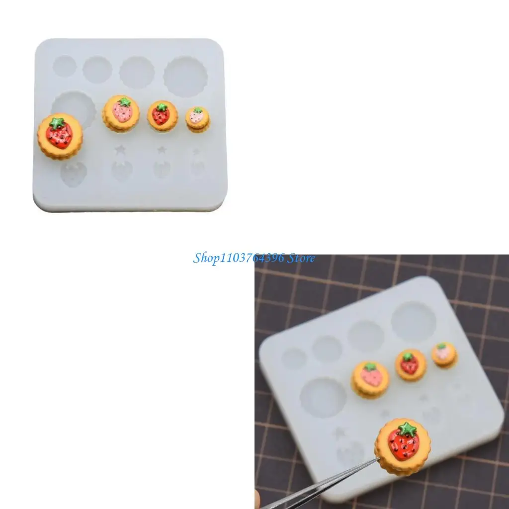 

Soft Silicone Mold Clay Moulds for Crafting Small Strawberry Filled Biscuit