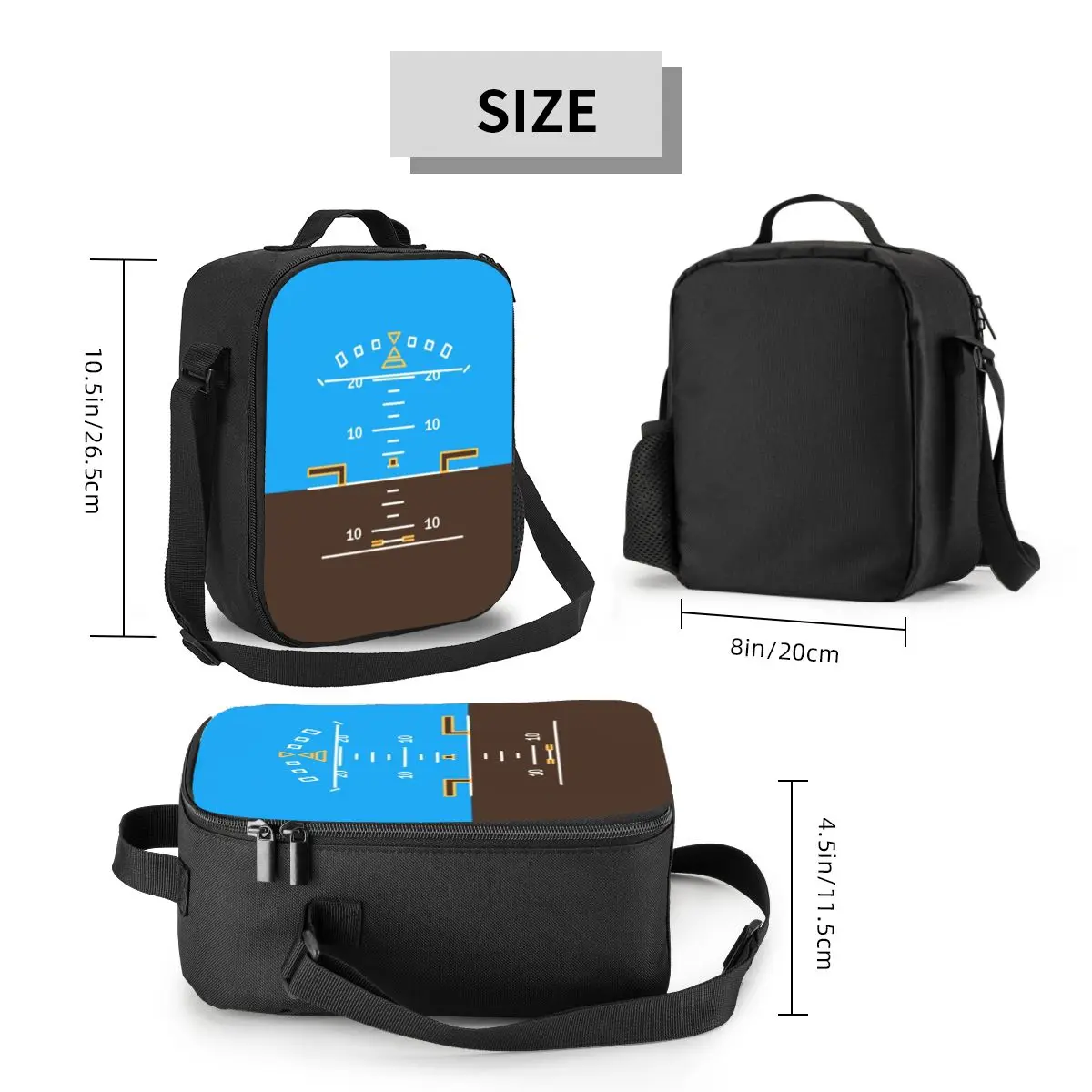 Custom Attitude Indicator Lunch Bag Men Women Warm Cooler Insulated Lunch Boxes for Student School