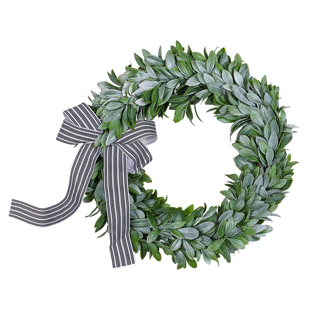 

Rabbit Ear Grass Wreath Green Realistic Garland Handmade Decorative Wreath Front Door Wall Hanging Farmhouse