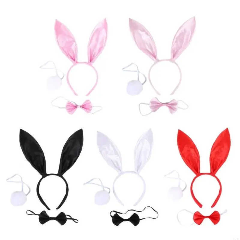 

N7YF Headband and Tail Bowtie Suit Cartoon Rabbit Cosplay Headdress