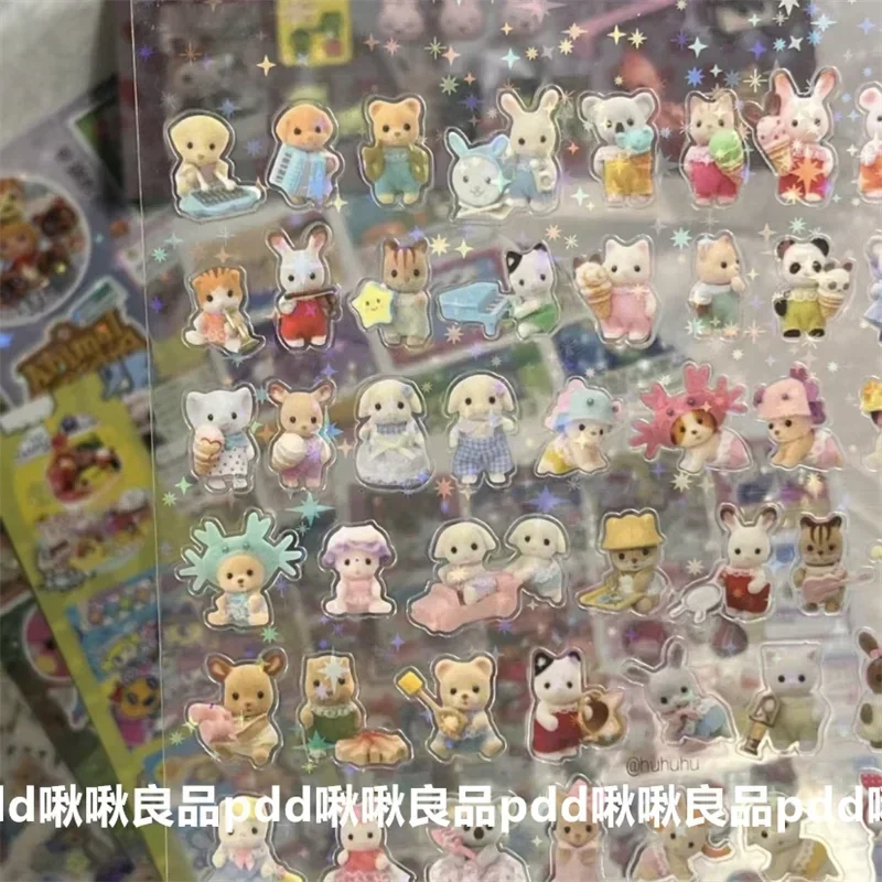 ملصقات حيوانات على شكل أرنب عيد الفصح من سيلفانيان، هدية للأطفال، مجموعة ملصقات ألعاب مقاومة للماء #4