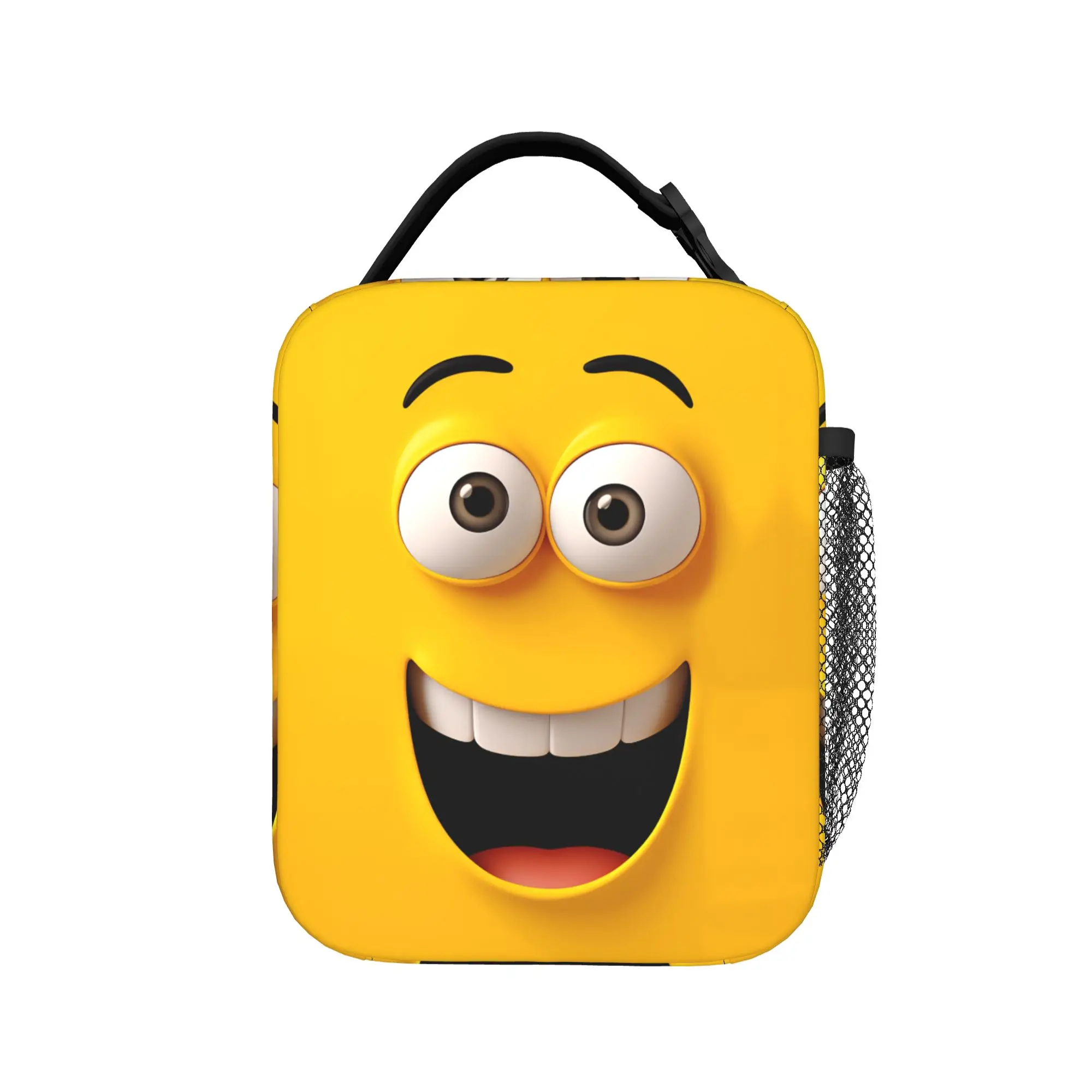 Happy Cartoon Face Meme Lunch Bag  Portable Insulated Lunch Box Men Picnic Print Cooler Bag Fun Oxford Tote Food Bags