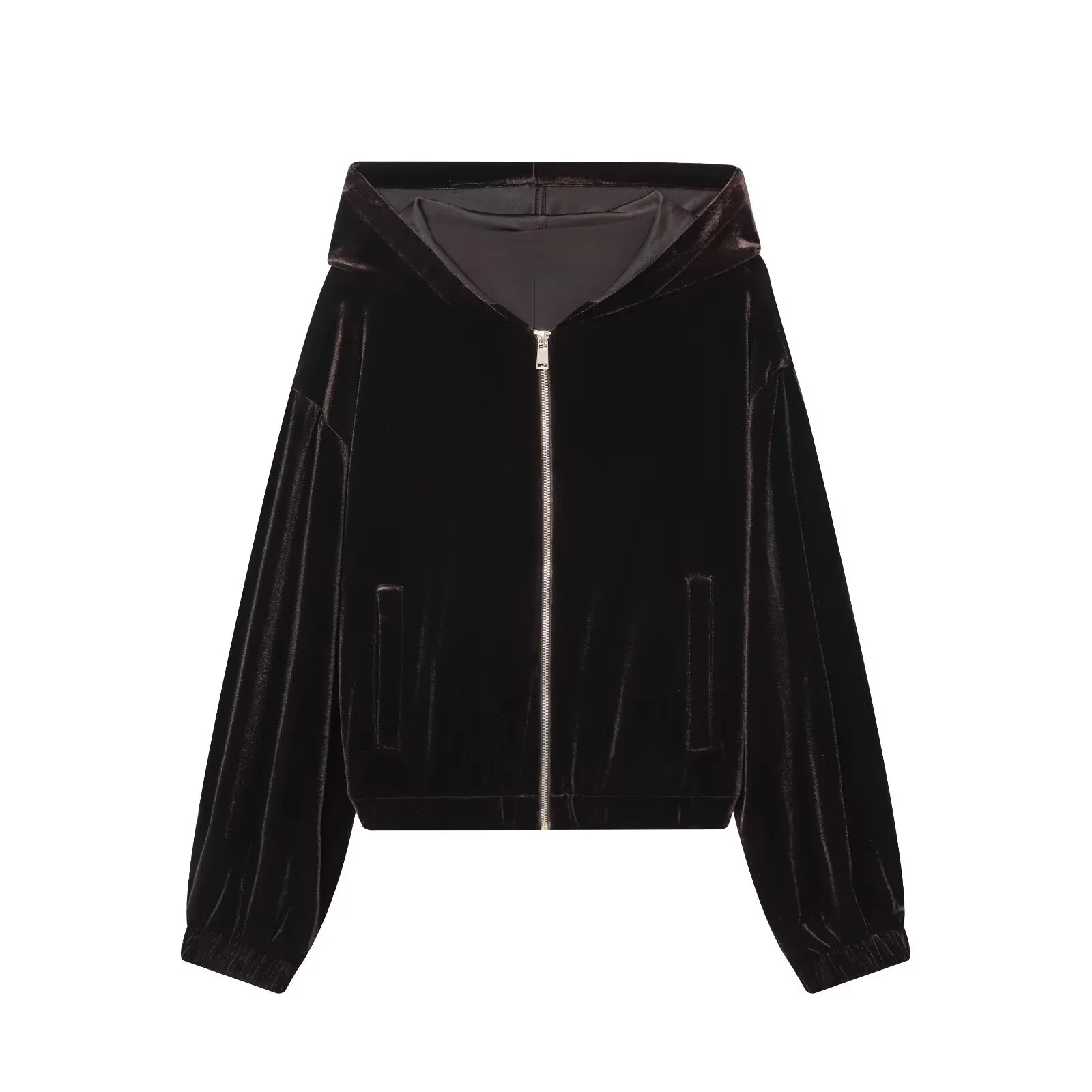 

Новое поступление зимы 2025 года, женская повседневная модная универсальная простая флисовая куртка на молнии с капюшоном и длинными рукавами