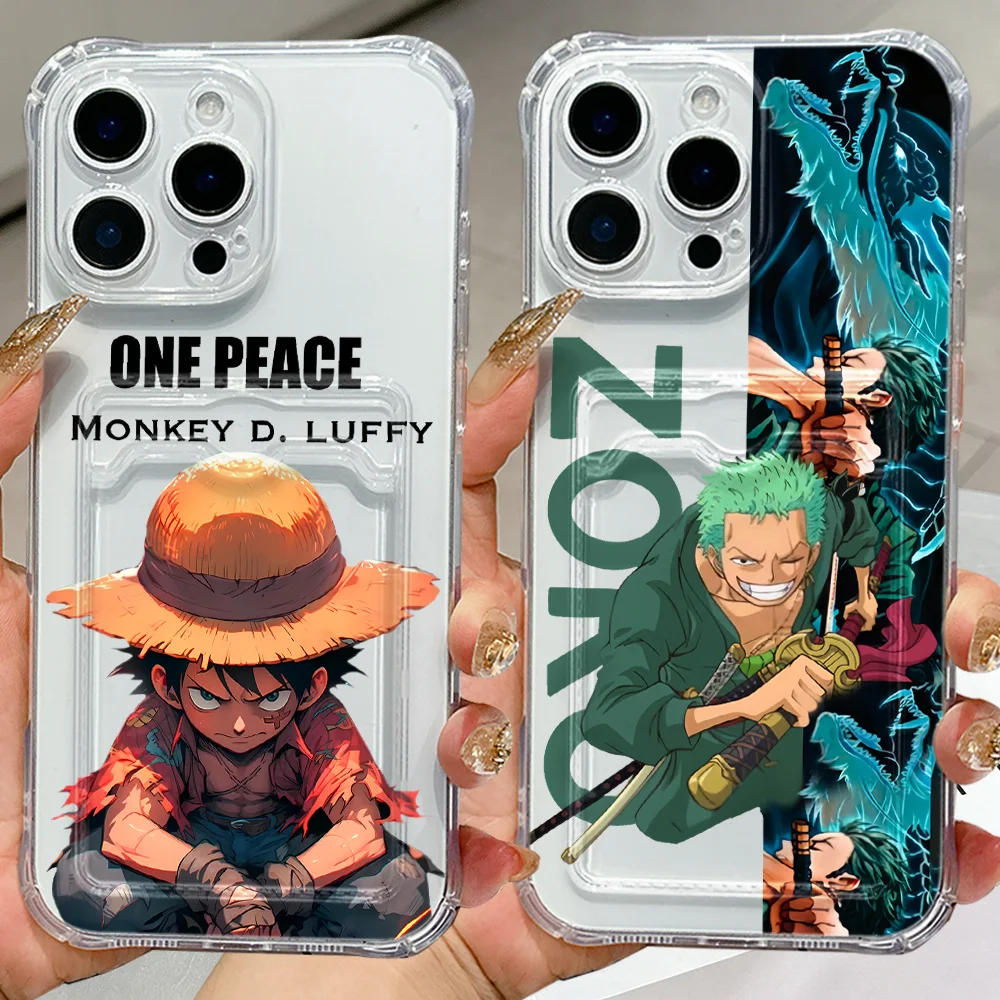 Cool Zoros Luffy Ones Pieces Card Hold Case for Samsung Galaxy A17 A07 A56 A36 A26 A55 A35 A06 A05 A24 A54 A15 A25 4G 5G Cover