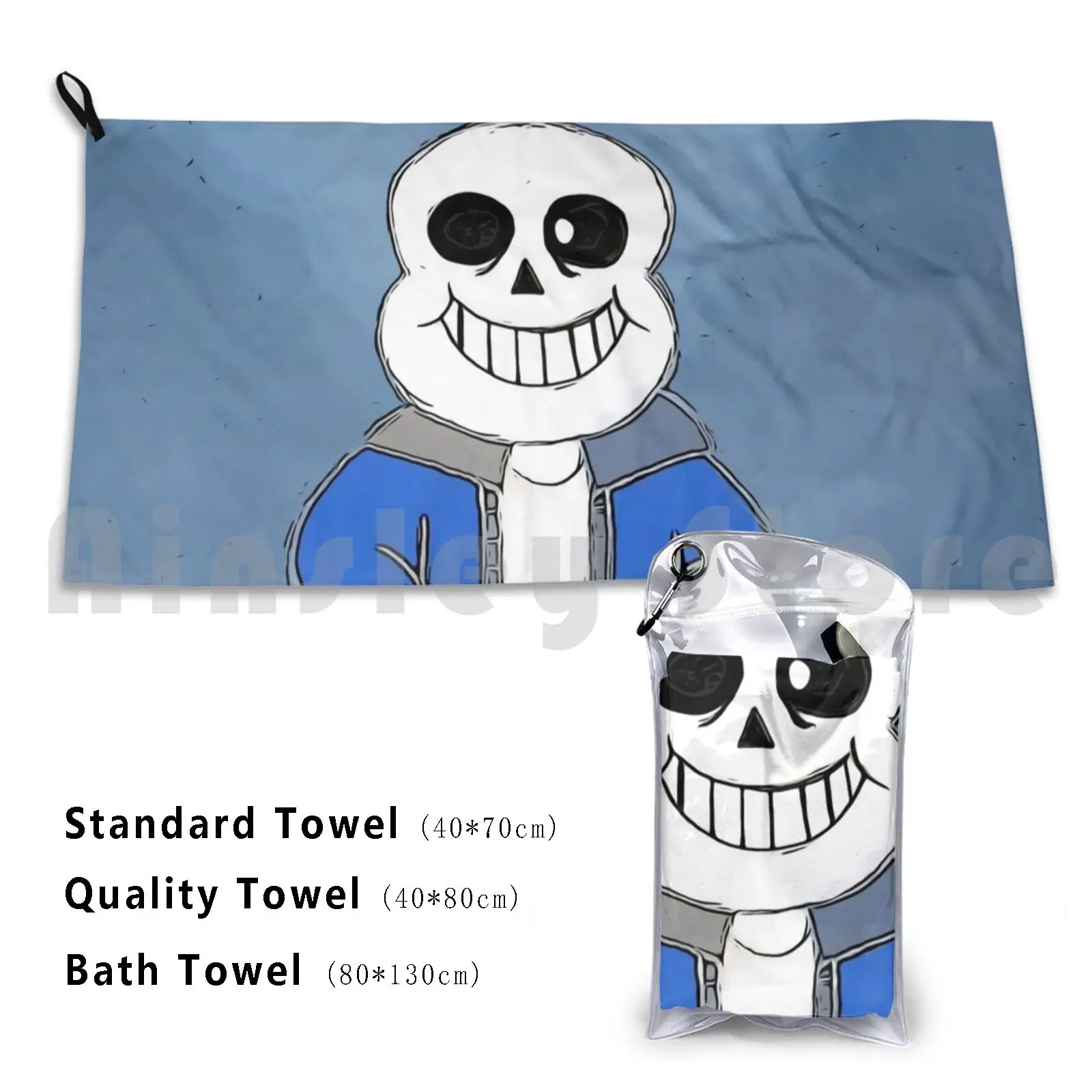 Sans Bath Towel Beach Cushion Sans Undertales Skeleton Cartoon