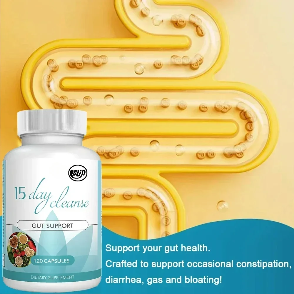 15 Day Advanced Gut & Colon Cleanse Support - Digestive Detox Constipation Relief for Men & Women Gut Cleanse Colon Cleanse