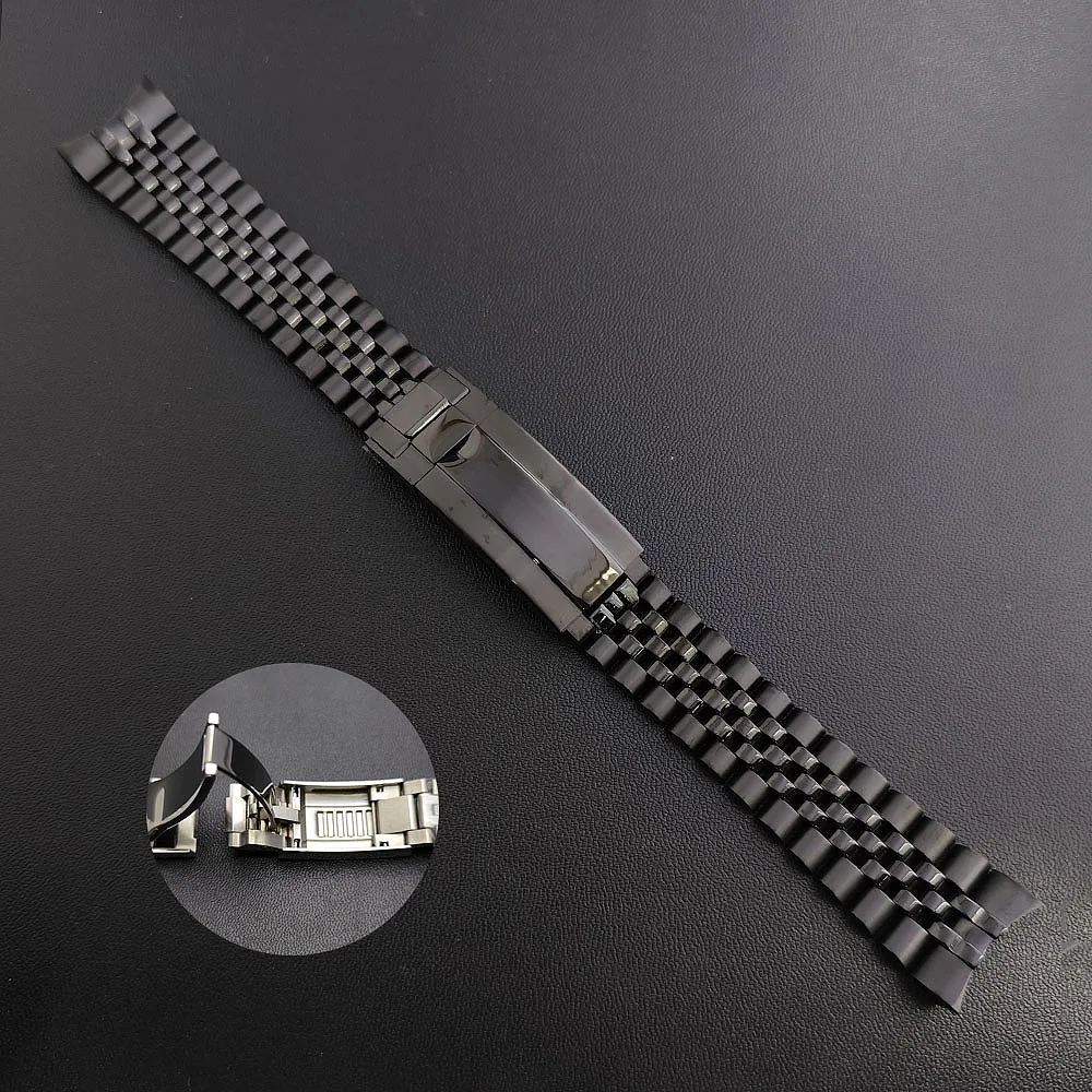 男性用時計アクセサリー,高品質,幅20mm,5つのステンレス鋼ビーズ,さまざまな色で利用可能